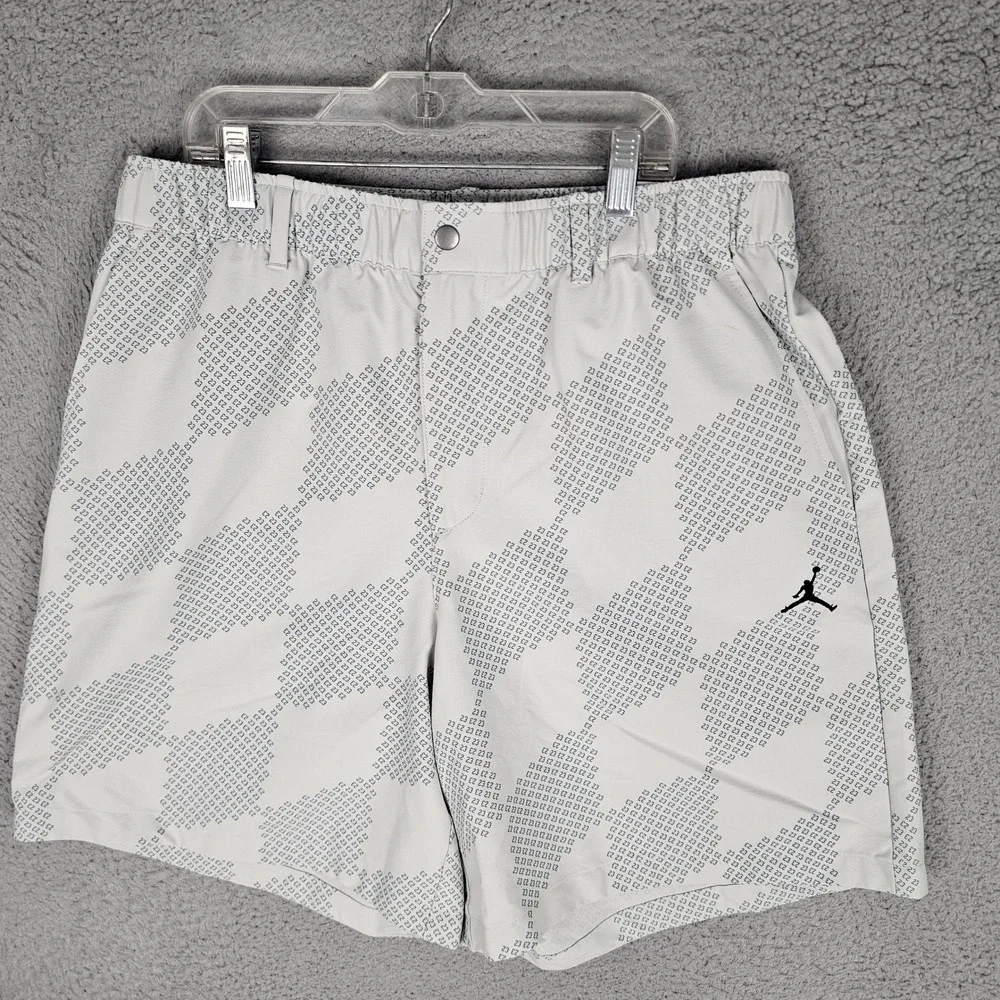 Jordan Golf Shorts Mens Large Grey Dri-FIT Sport 23 Monogram Print Standard Fit